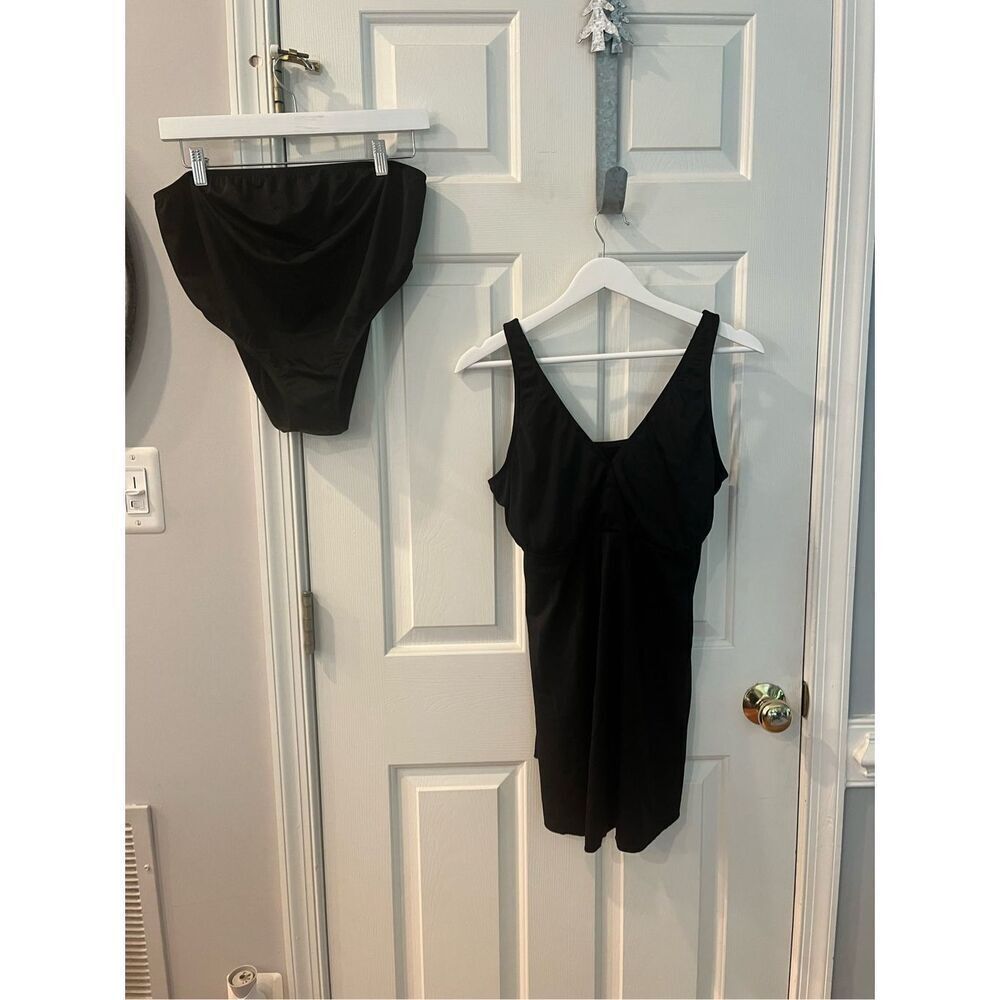 Prego Black Maternity Two Piece Tankini sz L NWT